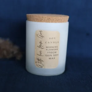 Glass vessel soy candle