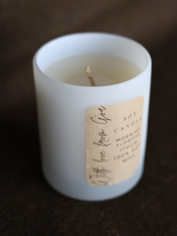 Glass vessel soy candle